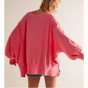 NWOT- FP Camden sweatshirt Camellia Pink